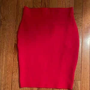 Elegant Red Pencil Skirt